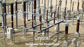  Presentation with substation - Beautiful presentation featuring electrical-substation-view-in-zaragoza backdrop and a coral colored foreground