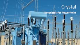  Presentation with substation - Slides consisting of electrical-substation-view-in-zaragoza background and a teal colored foreground