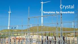  Presentation with substation - Slide set with electrical-substation-view-in-zaragoza background and a teal colored foreground