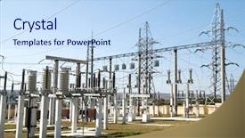 Presentation with high voltage - Audience pleasing PPT theme consisting of electrical substations - general view to high-voltage substation backdrop and a light blue colored foreground