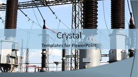  Presentation with energy power - Beautiful theme featuring electrical substations - power station for making electric backdrop and a light blue colored foreground