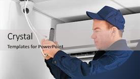  Presentation with cctv camera - Presentation with electrical security - electrician connecting cctv camera background and a light gray colored foreground