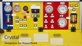  Presentation with control panel - Slides enhanced with electrical switchboards - control panel of a figherfighter background and a yellow colored foreground