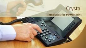  Presentation with concept illustration of customer service - Audience pleasing slide set consisting of electrical switchboards - dialing telephone keypad concept backdrop and a soft green colored foreground