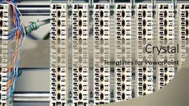  Presentation with switchboard - Beautiful theme featuring electrical switchboards - empty telephone switchboard panel backdrop and a mint green colored foreground