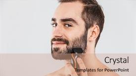  Presentation with vernier caliper bearing isolated - Audience pleasing theme consisting of electrical symbol - close up portrait backdrop and a coral colored foreground