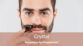  Presentation with razor - Theme with electrical symbol - cropped image of a handsome background and a coral colored foreground