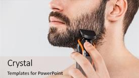  Presentation with razor - Theme enhanced with electrical symbol - cropped image of a handsome background and a lemonade colored foreground