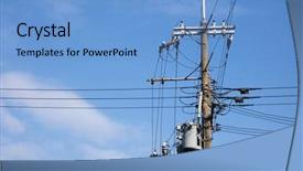  Presentation with electrical tower - Amazing theme having electrical tower on a background backdrop and a  colored foreground