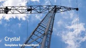  Presentation with electricity - Presentation theme consisting of electrical towers - high voltage electricity pylon background and a teal colored foreground