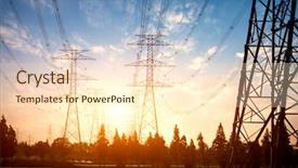  Presentation with towers - Slide set enhanced with electrical towers - power pylons in field background and a lemonade colored foreground