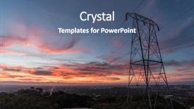  Presentation with los angeles - Presentation design consisting of electrical towers - sunrise view of electric power background and a ocean colored foreground