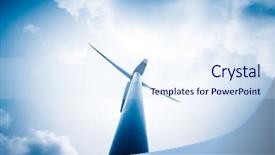  Presentation with electrical generators - PPT theme having electrical towers - wind generators aganist the blue background and a sky blue colored foreground