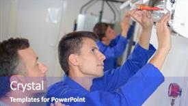  Presentation with work the word in your life - Cool new slide set with electrical training - apprentice electrician being watched backdrop and a cobalt blue colored foreground