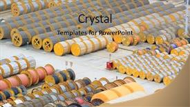  Presentation with electrical cable - Theme consisting of electrical transformers - cable roll and transformer background and a coral colored foreground