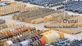  Presentation with electrical cable - Cool new PPT theme with electrical transformers - cable roll and transformer backdrop and a coral colored foreground