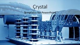  Presentation with electrical - Theme enhanced with electrical transformers - close up shot of cables background and a light blue colored foreground