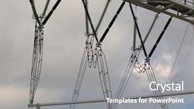  Presentation with transformer - Presentation theme enhanced with electrical transformers - electric line switching and transformer background and a gray colored foreground