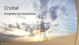  Presentation with electrical transformers - Beautiful slides featuring electrical transformers - high voltage pylon in field backdrop and a lemonade colored foreground
