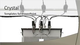  Presentation with transformer - PPT theme with electrical transformers - isolated electric transformer on white background and a white colored foreground