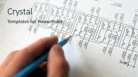  Presentation with power transformers - Presentation theme featuring electrical transformers - technical drawing very detailed background and a sky blue colored foreground
