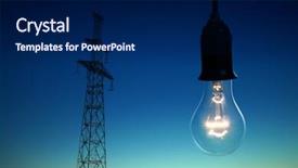  Presentation with electrical tower - Amazing slide deck having electrical transmission tower and light backdrop and a  colored foreground
