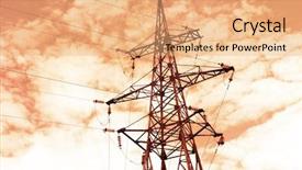  Presentation with electrical tower - Colorful slide deck enhanced with electrical transmission tower on sky backdrop and a coral colored foreground
