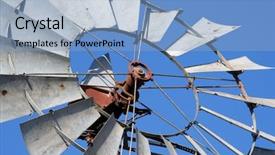  Presentation with windmill - Presentation theme with electrical water pump - vintage country windmill background and a  colored foreground