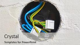  Presentation with electric - Amazing slide set having electrical wire - electric wiring detail backdrop and a light gray colored foreground