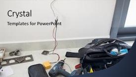  Presentation with internet - Amazing PPT layouts having electrical wire - installation wall socket internet backdrop and a light gray colored foreground