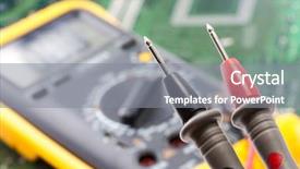  Presentation with electrical - Theme having electrical wire - multimetr working background and a gray colored foreground