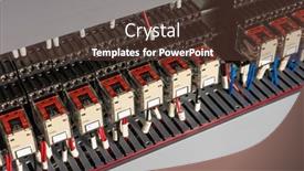  Presentation with wires - Amazing PPT layouts having electrical-wires-and-fuses-close backdrop and a tawny brown colored foreground