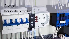  Presentation with wires - Beautiful PPT layouts featuring electrical wires and sockets close backdrop and a  colored foreground