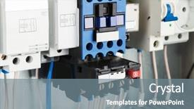  Presentation with cables wires electric wireing - Slide deck consisting of electrical wires and sockets close background and a gray colored foreground