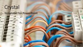  Presentation with wires - Presentation consisting of electrical wires in switchgear background and a coral colored foreground