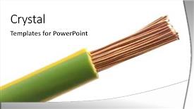  Presentation with electrical - Slide deck featuring electrical wires isolated on white background and a white colored foreground