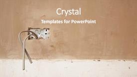  Presentation with wires - PPT theme enhanced with electrical wires protruding from newly background and a coral colored foreground