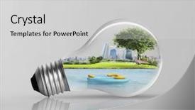  Presentation with green energy - Presentation with electricalcity - electric light bulb and green background and a light gray colored foreground