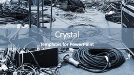  Presentation with electrical - Cool new slide deck with electricalcity - electrical equipment on a city backdrop and a seafoam green colored foreground