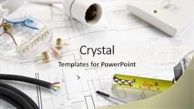  Presentation with electrician - Slide deck consisting of electrician - wiring tools and materials background and a sky blue colored foreground