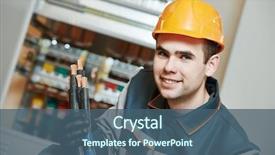  Presentation with electrical engineer - Slide deck consisting of electrician builder engineer worker background and a ocean colored foreground