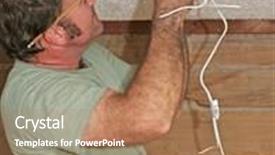  Presentation with wires - Colorful theme enhanced with electrician connecting wires in the ceiling backdrop and a coral colored foreground