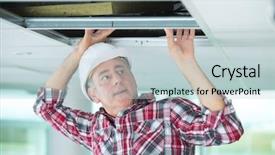  Presentation with neon - Amazing presentation having electrician fixing neon on the ceiling backdrop and a lemonade colored foreground