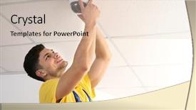  Presentation with video surveillance - Audience pleasing slide deck consisting of electrician fixing video surveillance camera indoors backdrop and a lemonade colored foreground