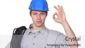  Presentation with giving to god - Cool new presentation theme with electrician giving the ok sign backdrop and a  colored foreground