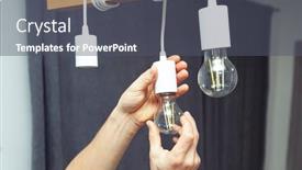  Presentation with led light - Slides consisting of electrician-is-installing-the-led background and a dark gray colored foreground