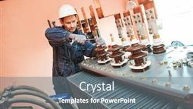  Presentation with transformer - Audience pleasing PPT layouts consisting of electrician-lineman-worker-installing-power backdrop and a gray colored foreground
