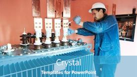  Presentation with transformer power - Colorful slide set enhanced with electrician-lineman-worker-installing-power backdrop and a teal colored foreground