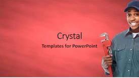  Presentation with electrician - Slides enhanced with electrician red - african american handyman plumber background and a  colored foreground