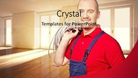  Presentation with house - Amazing PPT theme having science - blue glowing high energy plasma backdrop and a teal colored foreground.